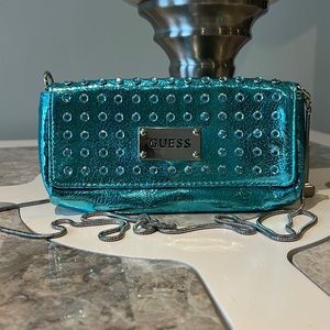 Vintage 2000s Shiny Blue Clubbing Clutch